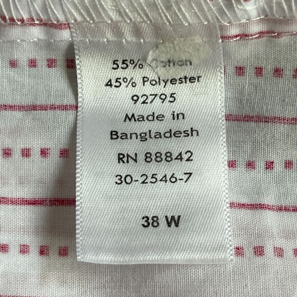 Roamans Button Up Top Women Size 38W Red/White‎ Striped Collared Long Sleeve - Picture 9 of 14